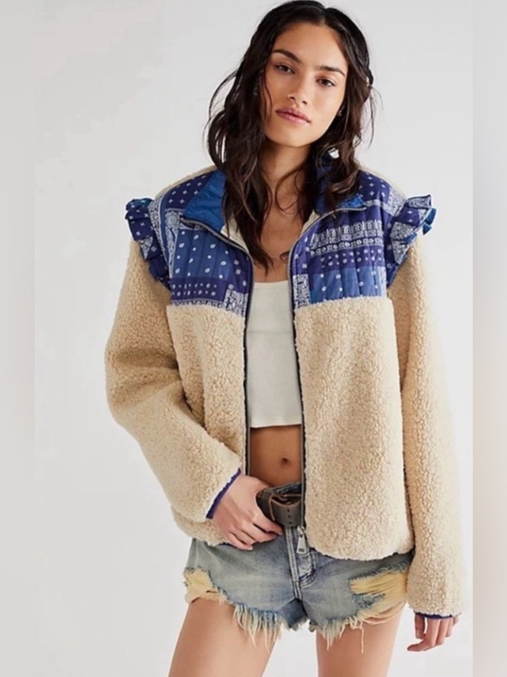 DRIFTWOOD Oversized Bixby Bandana Patchwork and Sherpa Jacket